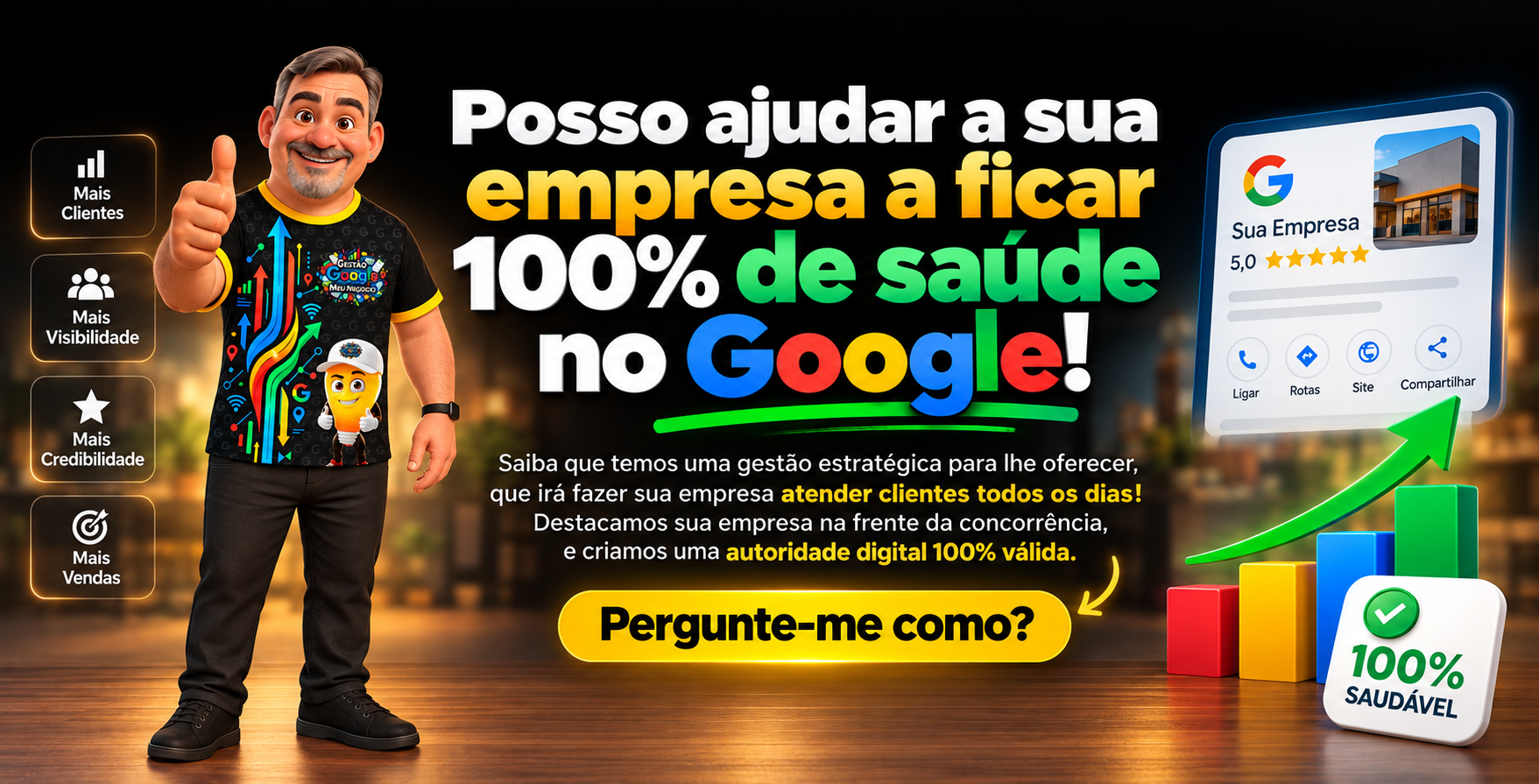 Chamada final para continuar a conversa sobre a gestão do perfil no Google