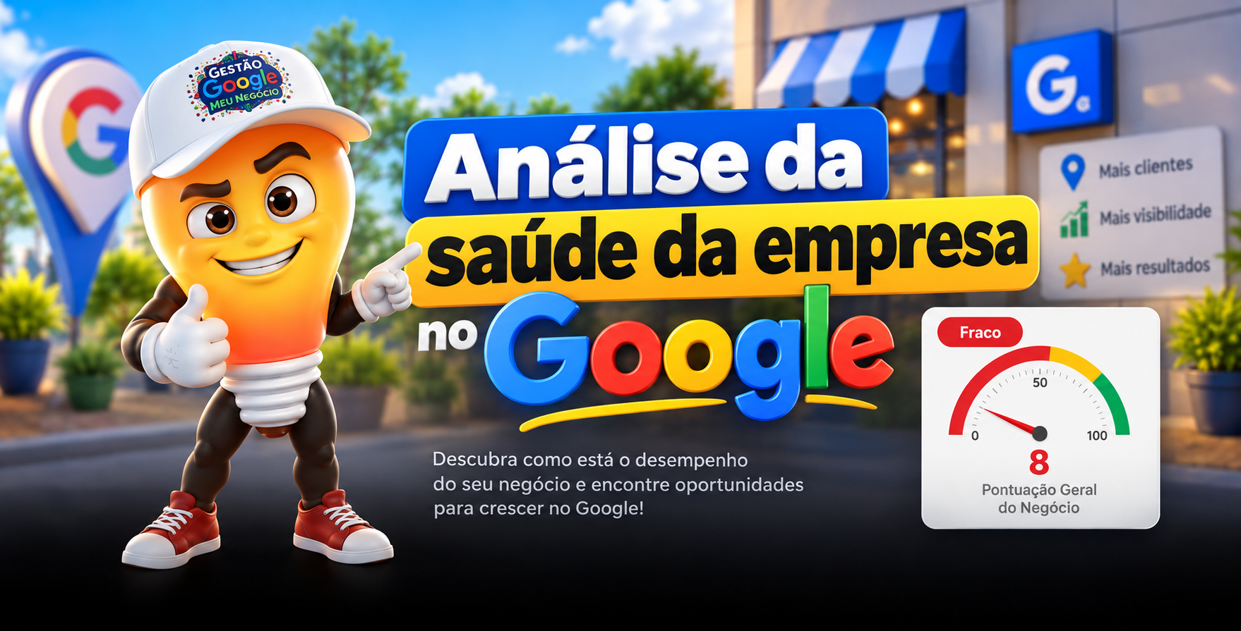 Capa da análise de saúde da empresa no Google